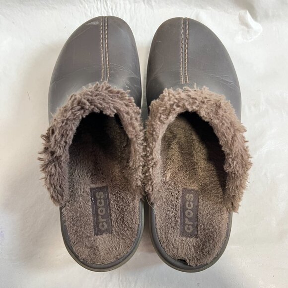 Crocs Cobbler Eva Lined Clog Mule womens 9 brown furry lining block high heel - Picture 6 of 15